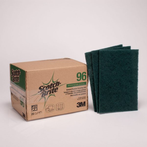 3M Scotch-Brite 96 General Purpose Green 6 x 9 Scouring Pad - Box of 20